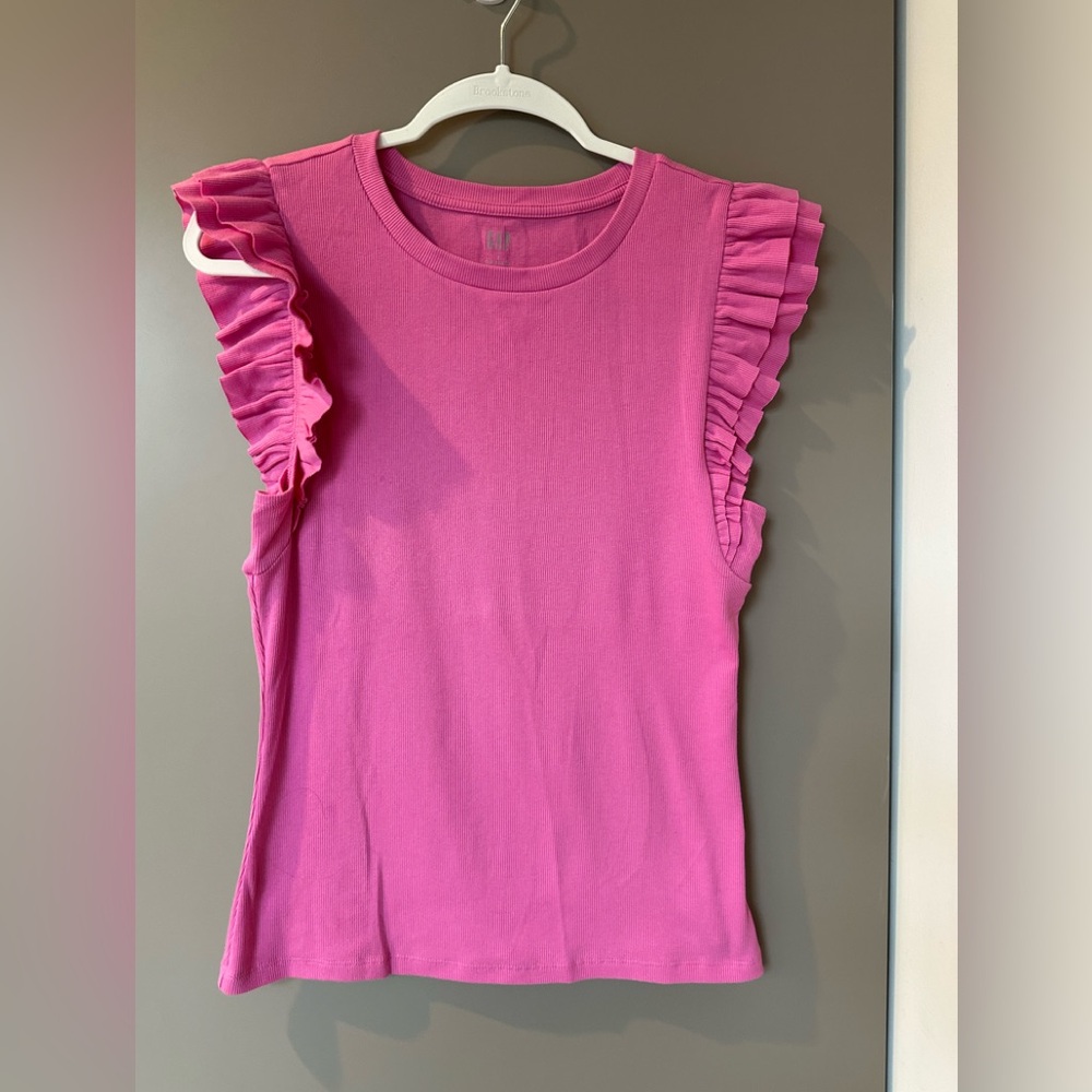 Pink Ruffled Sleeveless Top